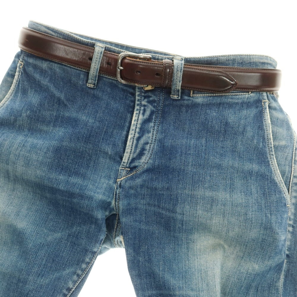 【中古】ガンゾ GANZO レザー ベルト ブラウン【 M 】【 状態ランクC 】【 メンズ 】