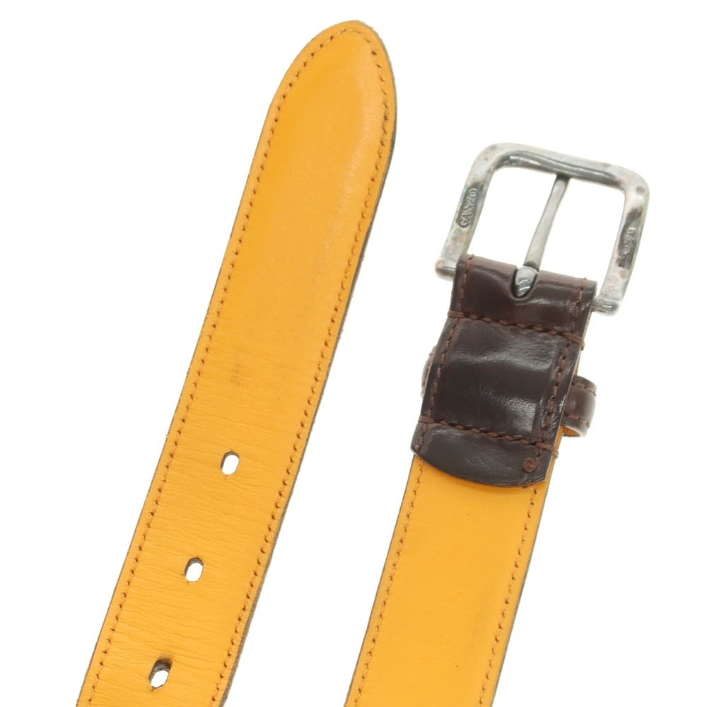 【中古】ガンゾ GANZO レザー ベルト ブラウン【 M 】【 状態ランクC 】【 メンズ 】