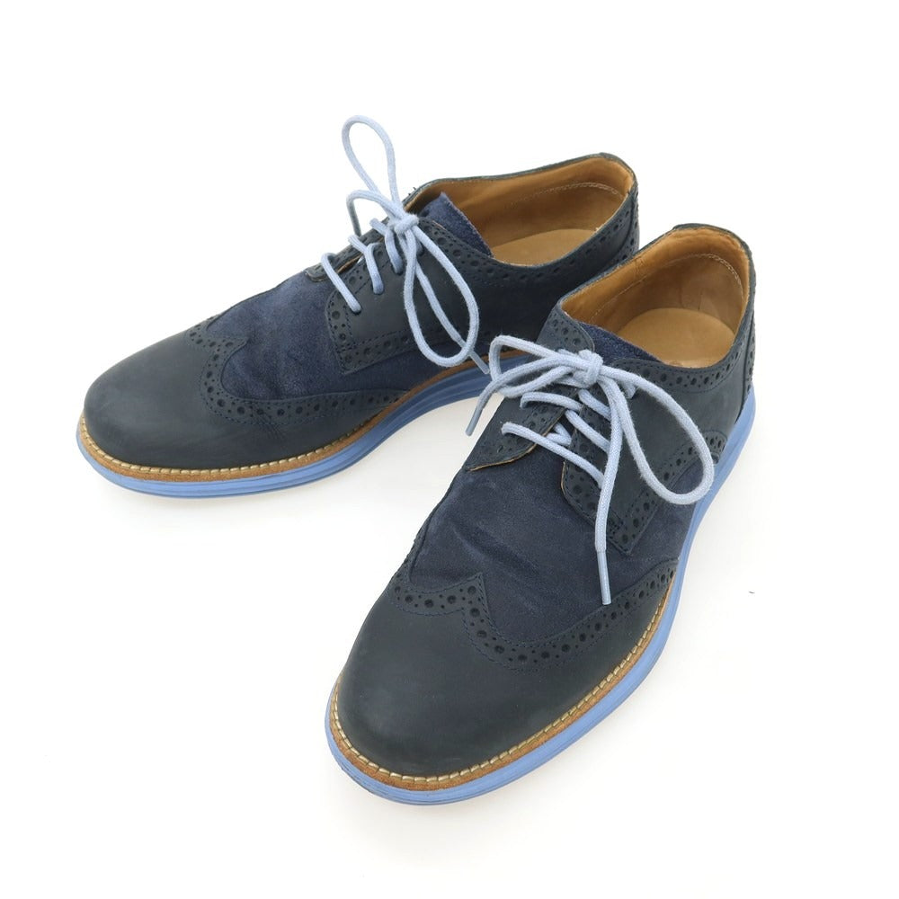 【中古】コールハーン COLE HAAN LUNARGRAND スエード ヌバック スニーカー ネイビー【 7M 】【 状態ランクC 】【 メンズ 】