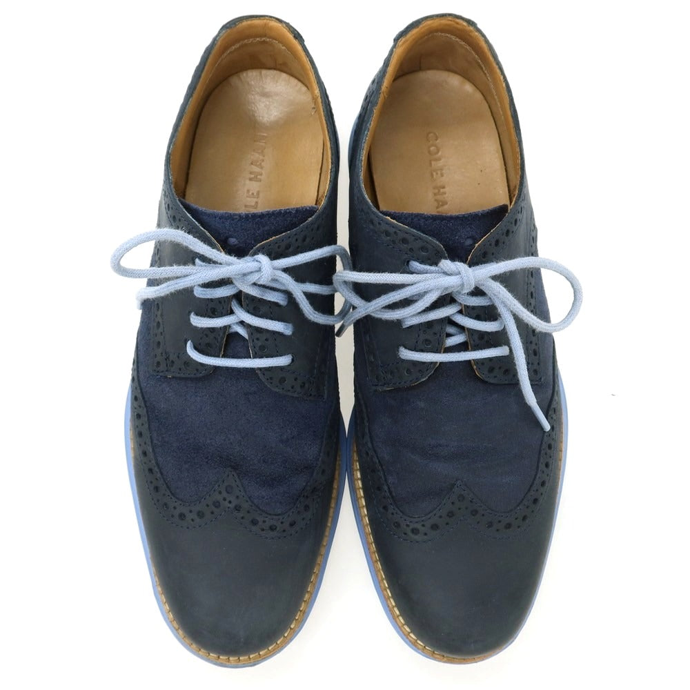 【中古】コールハーン COLE HAAN LUNARGRAND スエード ヌバック スニーカー ネイビー【 7M 】【 状態ランクC 】【 メンズ 】