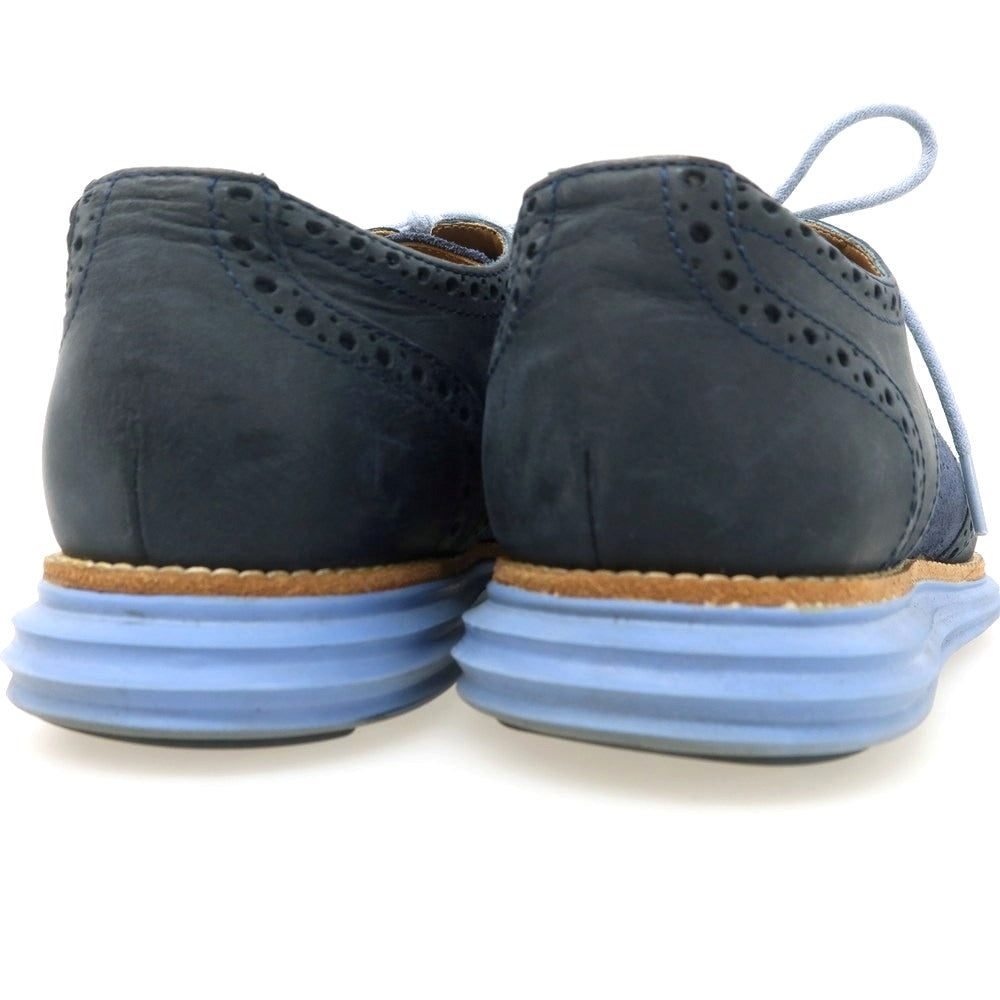 【中古】コールハーン COLE HAAN LUNARGRAND スエード ヌバック スニーカー ネイビー【 7M 】【 状態ランクC 】【 メンズ 】