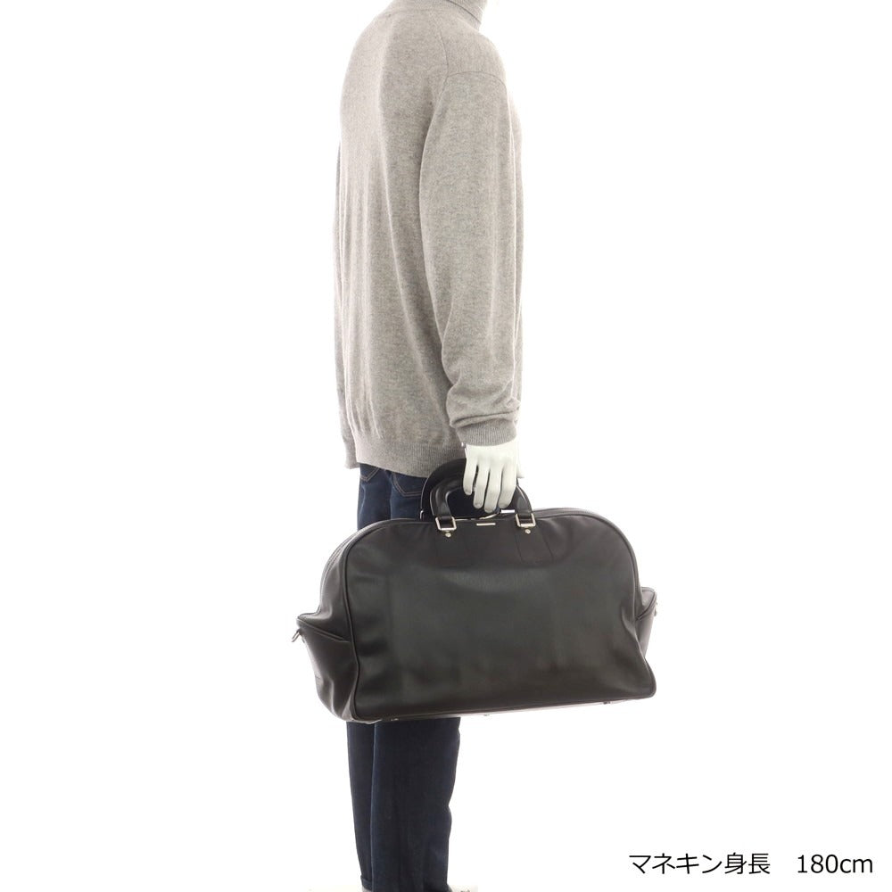 【中古】エルメネジルドゼニア Ermenegildo Zegna レザー ボストンバッグ ブラック【 状態ランクB 】【 メンズ 】