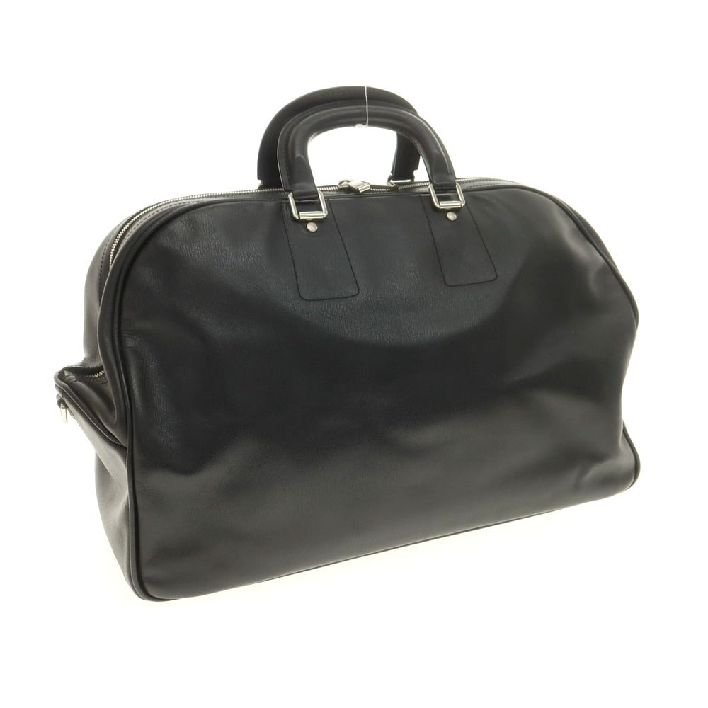 【中古】エルメネジルドゼニア Ermenegildo Zegna レザー ボストンバッグ ブラック【 状態ランクB 】【 メンズ 】