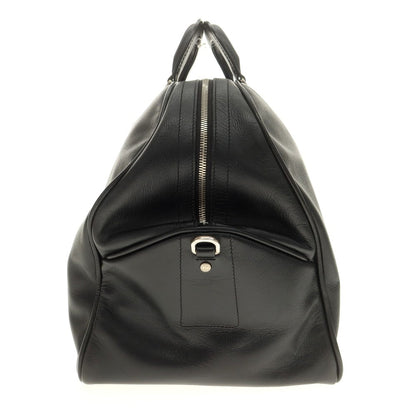 【中古】エルメネジルドゼニア Ermenegildo Zegna レザー ボストンバッグ ブラック【 状態ランクB 】【 メンズ 】