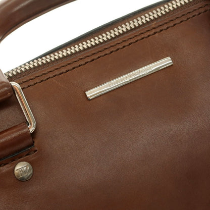 【中古】エルメネジルドゼニア Ermenegildo Zegna レザー ブリーフケース ブラウン【 状態ランクC 】【 メンズ 】