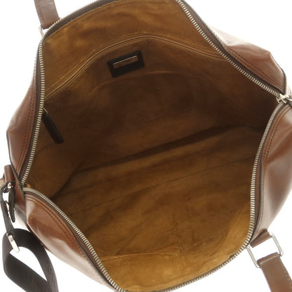 【中古】エルメネジルドゼニア Ermenegildo Zegna レザー ブリーフケース ブラウン【 状態ランクC 】【 メンズ 】