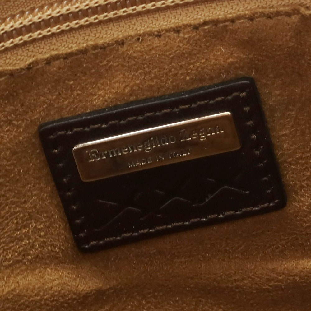 【中古】エルメネジルドゼニア Ermenegildo Zegna レザー ブリーフケース ブラウン【 状態ランクC 】【 メンズ 】