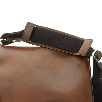 【中古】エルメネジルドゼニア Ermenegildo Zegna レザー ブリーフケース ブラウン【 状態ランクC 】【 メンズ 】