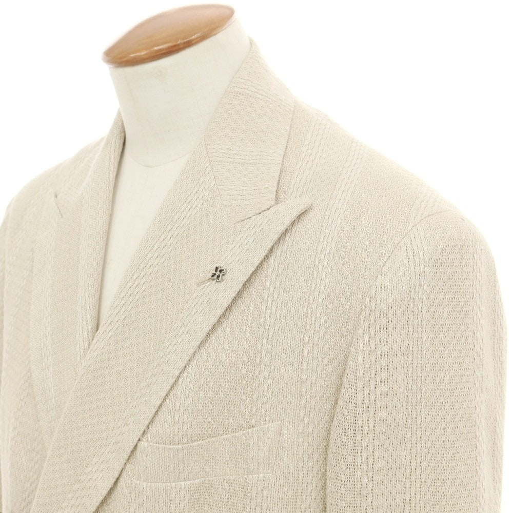 【新品】タリアトーレ TAGLIATORE レーヨンリネンコットン ダブルジャケット ベージュ【 48 】【 状態ランクN 】【 メンズ 】