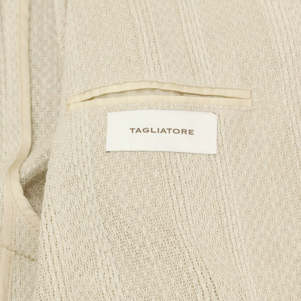 【新品】タリアトーレ TAGLIATORE レーヨンリネンコットン ダブルジャケット ベージュ【 48 】【 状態ランクN 】【 メンズ 】