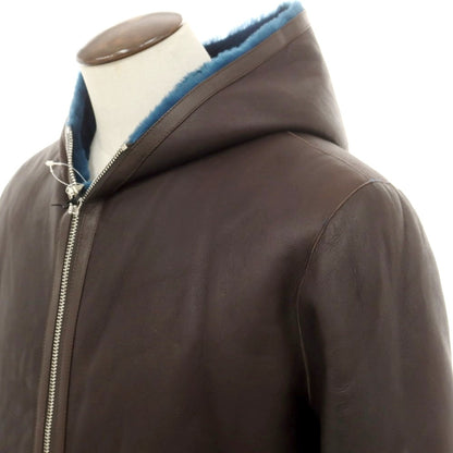 【新品アウトレット】タリアトーレ TAGLIATORE Shearling ラムムートン フーデッドコート ダークブラウンxダークブルー【 52 】【 状態ランクN- 】【 メンズ 】