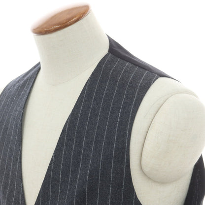 【新品】タリアトーレ TAGLIATORE ウール ストライプ ジレベスト グレーxホワイト【 48 】【 状態ランクN 】【 メンズ 】