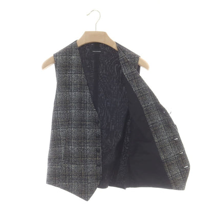 【新品】タリアトーレ TAGLIATORE ウール チェック ジレベスト ブラックxホワイト【 48 】【 状態ランクN 】【 メンズ 】