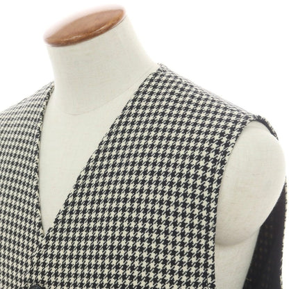 【新品】タリアトーレ TAGLIATORE ウール チェック ジレベスト ブラックxアイボリー【 48 】【 状態ランクN 】【 メンズ 】
