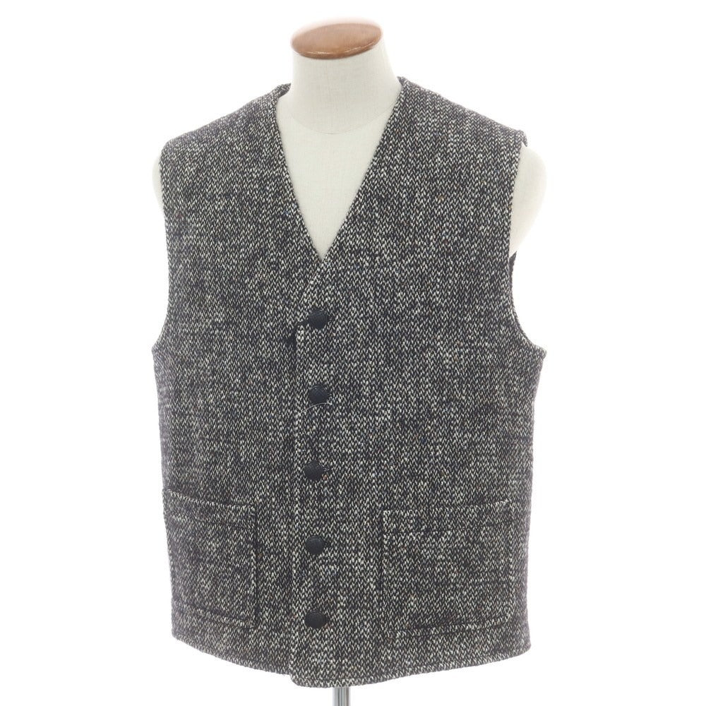 【新品】タリアトーレ TAGLIATORE コットンウール ツイード ジレベスト ブラックxホワイト【 48 】【 状態ランクN 】【 メンズ 】