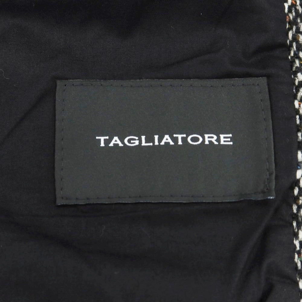 【新品】タリアトーレ TAGLIATORE コットンウール ツイード ジレベスト ブラックxホワイト【 48 】【 状態ランクN 】【 メンズ 】
