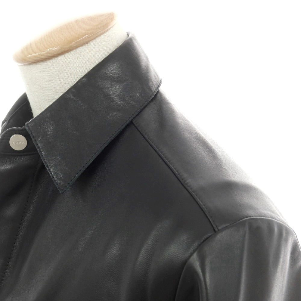 【新品】アルマ ARMA RONNIE ラムレザー シャツブルゾン ブラック【サイズ44】【 状態ランクN 】【 メンズ 】[EPD]