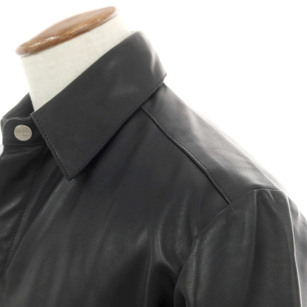 【新品】アルマ ARMA RONNIE ラムレザー シャツブルゾン ブラック【 48 】【 状態ランクN 】【 メンズ 】