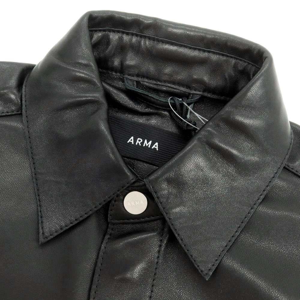 【新品アウトレット】アルマ ARMA RONNIE ラムレザー シャツブルゾン ブラック【サイズ50】【 状態ランクN- 】【 メンズ 】[EPD]