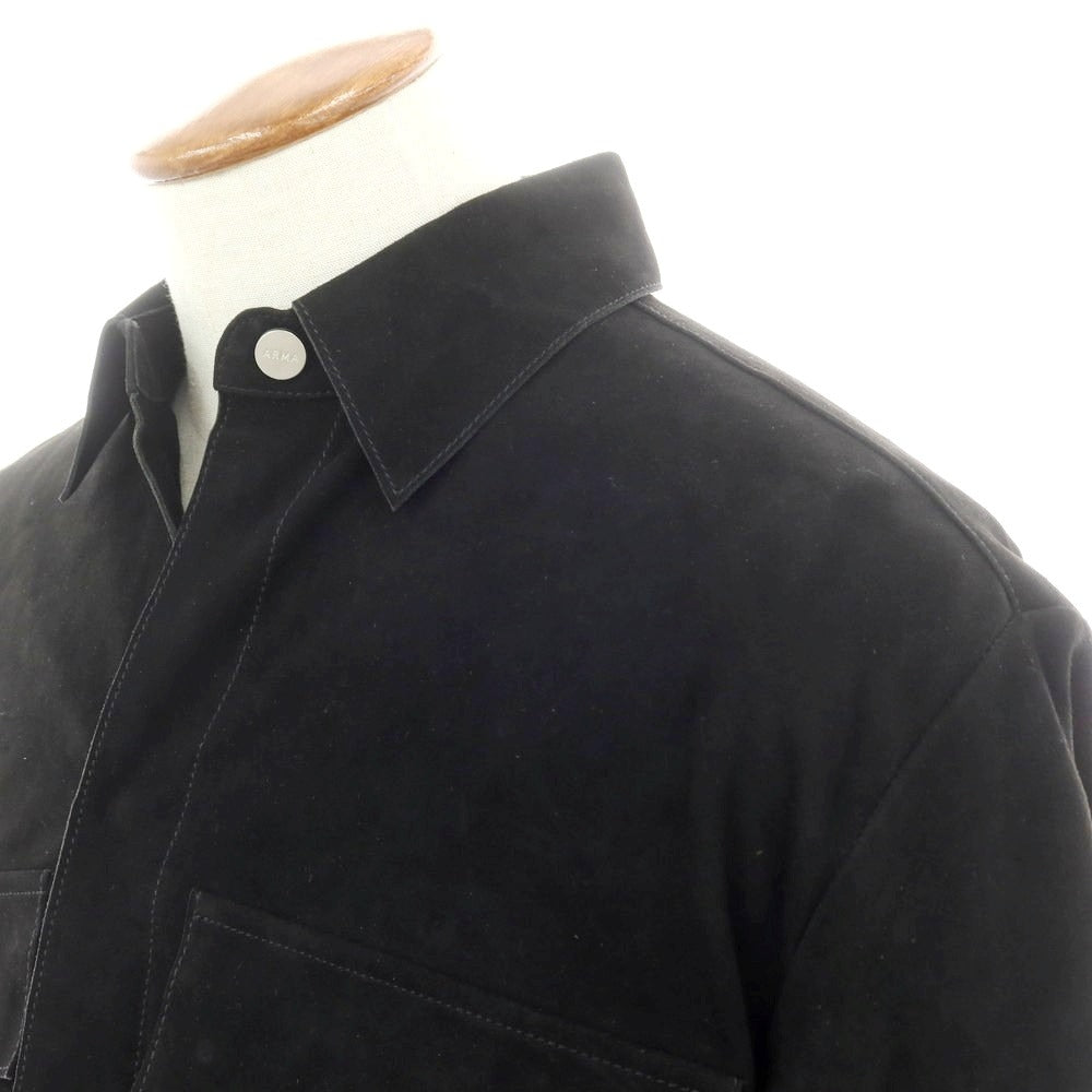 【新品】アルマ ARMA RONNIE ゴートスエードレザー シャツブルゾン ブラック【 48 】【 状態ランクN 】【 メンズ 】