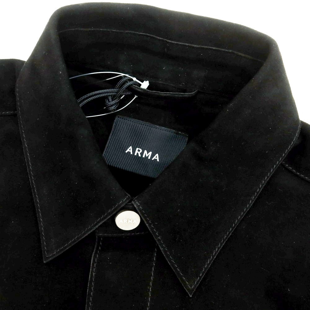 【新品】アルマ ARMA RONNIE ゴートスエードレザー シャツブルゾン ブラック【 48 】【 状態ランクN 】【 メンズ 】