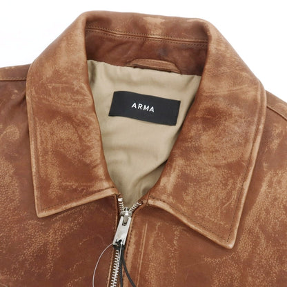 【新品】アルマ ARMA MAZE ヴィンテージ加工 レザーブルゾン ブラウン【 48 】【 状態ランクN 】【 メンズ 】