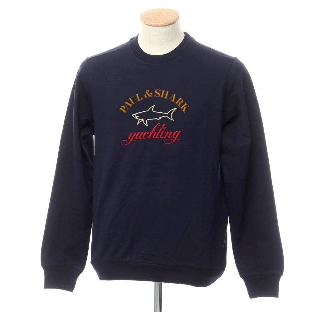 【新品】ポールアンドシャーク PAUL&amp;SHARK コットン クルーネック スウェット ネイビー【 XS 】【 状態ランクN 】【 メンズ 】