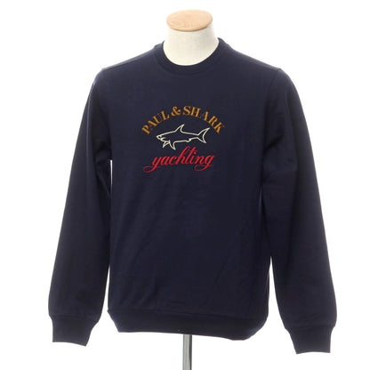 【新品】ポールアンドシャーク PAUL&amp;SHARK コットン クルーネック スウェット ネイビー【 XS 】【 状態ランクN 】【 メンズ 】