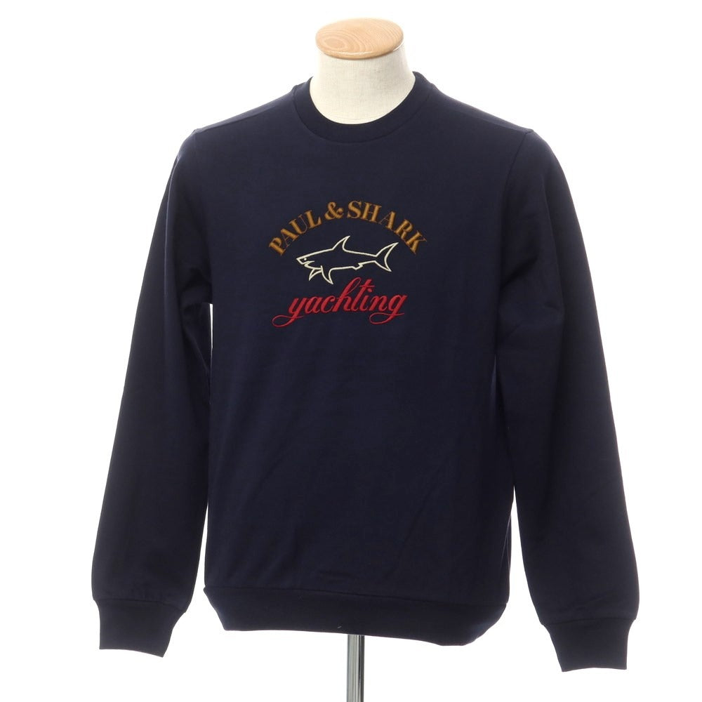 【新品】ポールアンドシャーク PAUL&amp;SHARK コットン クルーネック スウェット ネイビー【 S 】【 状態ランクN 】【 メンズ 】