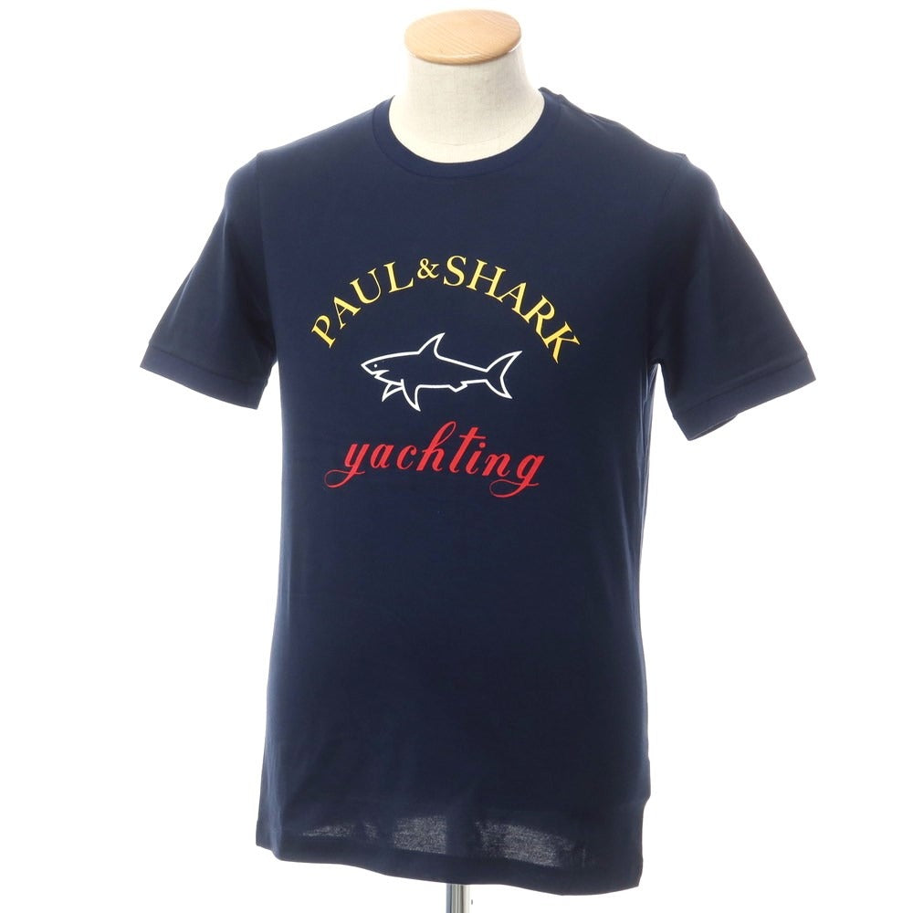 【新品】ポールアンドシャーク PAUL&amp;SHARK コットン クルーネック 半袖Ｔシャツ ネイビー【 XS 】【 状態ランクN 】【 メンズ 】