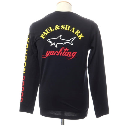 【新品】ポールアンドシャーク PAUL&amp;SHARK コットン クルーネック 長袖Ｔシャツ ブラック【 XS 】【 状態ランクN 】【 メンズ 】