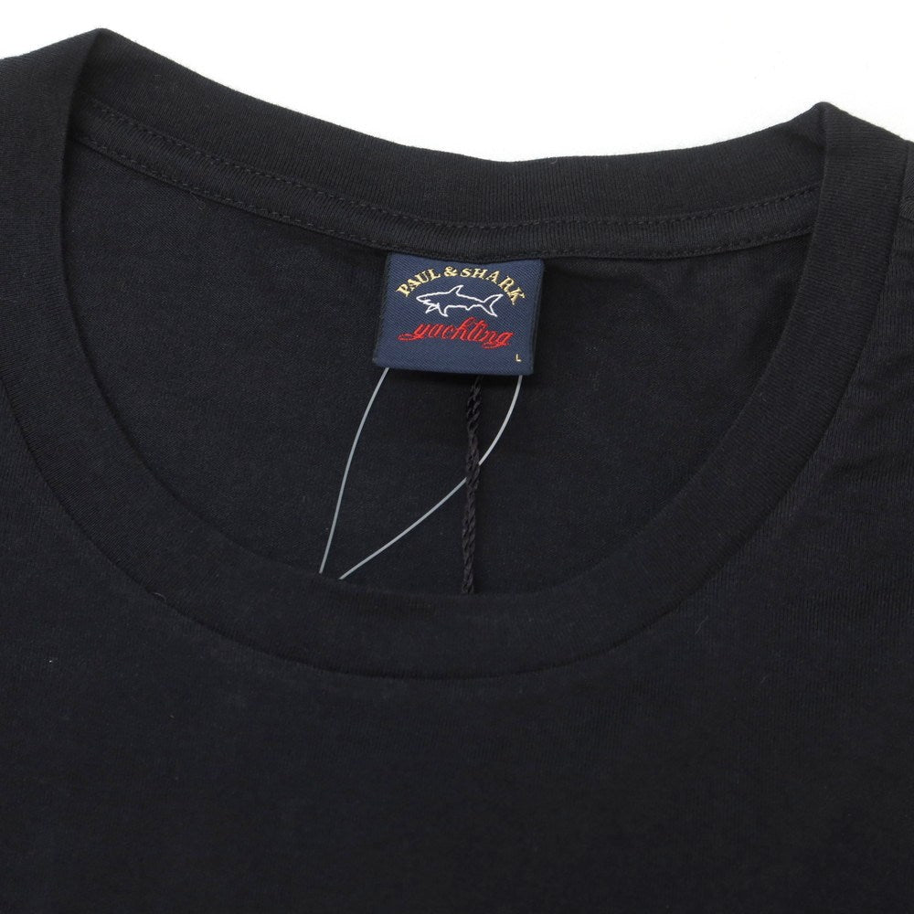 【新品】ポールアンドシャーク PAUL&amp;SHARK コットン クルーネック 半袖Ｔシャツ ブラック【 L 】【 状態ランクN 】【 メンズ 】 [CPD]
