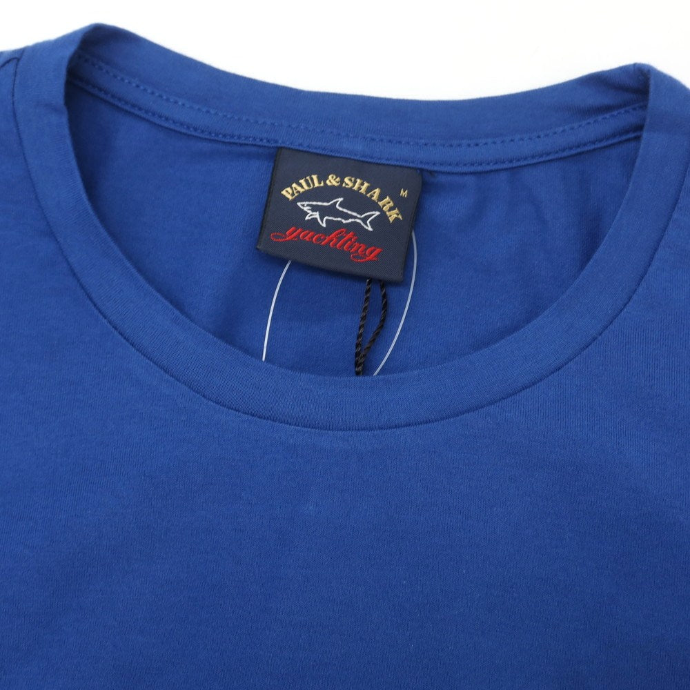 【新品】ポールアンドシャーク PAUL&amp;SHARK コットン クルーネック 半袖Ｔシャツ ブルー【サイズM】【 状態ランクN 】【 メンズ 】[EPD]
