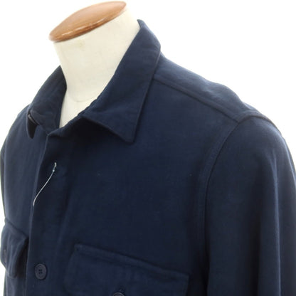 【新品】バグッタ Bagutta ストレッチ コットン モールスキン シャツジャケット ネイビー【 M 】【 状態ランクN 】【 メンズ 】