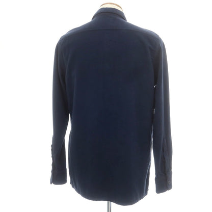 【新品】バグッタ Bagutta ストレッチ コットン モールスキン シャツジャケット ネイビー【 M 】【 状態ランクN 】【 メンズ 】