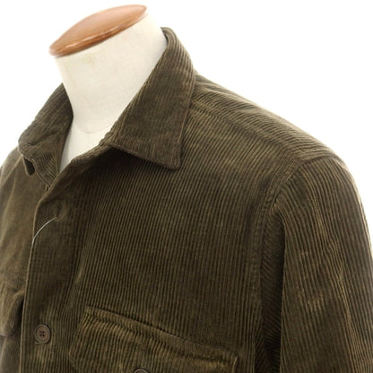 【新品】バグッタ Bagutta ストレッチ コットン コーデュロイ シャツジャケット ダークカーキ【 M 】【 状態ランクN 】【 メンズ 】