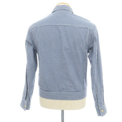 【新品】バグッタ Bagutta THE SHACKET コットン ギンガムチェック シャツジャケット ブルーxホワイト【 37 】【 状態ランクN 】【 メンズ 】