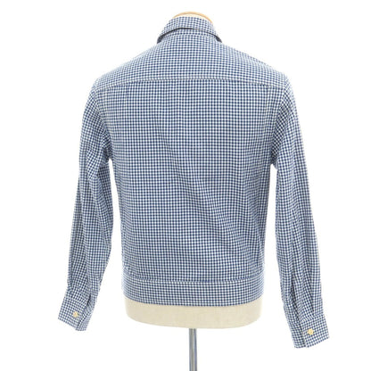 【新品】バグッタ Bagutta THE SHACKET コットン ギンガムチェック シャツジャケット ブルーxホワイト【 38 】【 状態ランクN 】【 メンズ 】