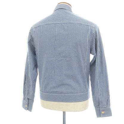 【新品】バグッタ Bagutta THE SHACKET コットン ギンガムチェック シャツジャケット ブルーxホワイト【 39 】【 状態ランクN 】【 メンズ 】