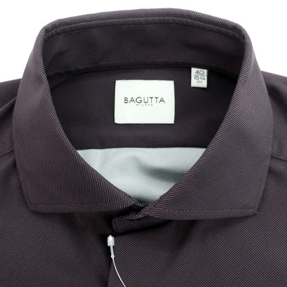 【新品】バグッタ Bagutta ストレッチ ナイロン カジュアルシャツ グレーパープル【 40 】【 状態ランクN 】【 メンズ 】