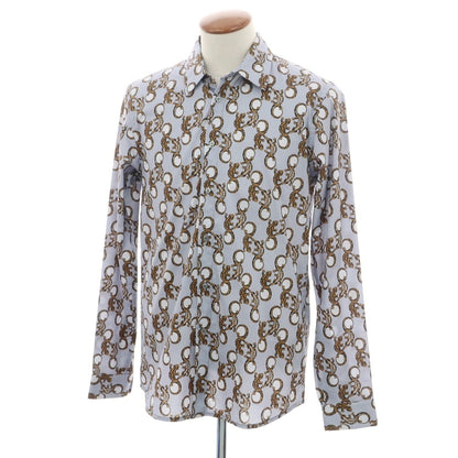 【新品】バグッタ Bagutta ストレッチ コットン レギュラーカラー カジュアルシャツ グレーブルー【 40 】【 状態ランクN 】【 メンズ 】
