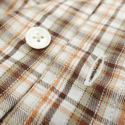【新品】バグッタ Bagutta コットン チェック ボタンダウン カジュアルシャツ ホワイトxブラウン【 40 】【 状態ランクN 】【 メンズ 】