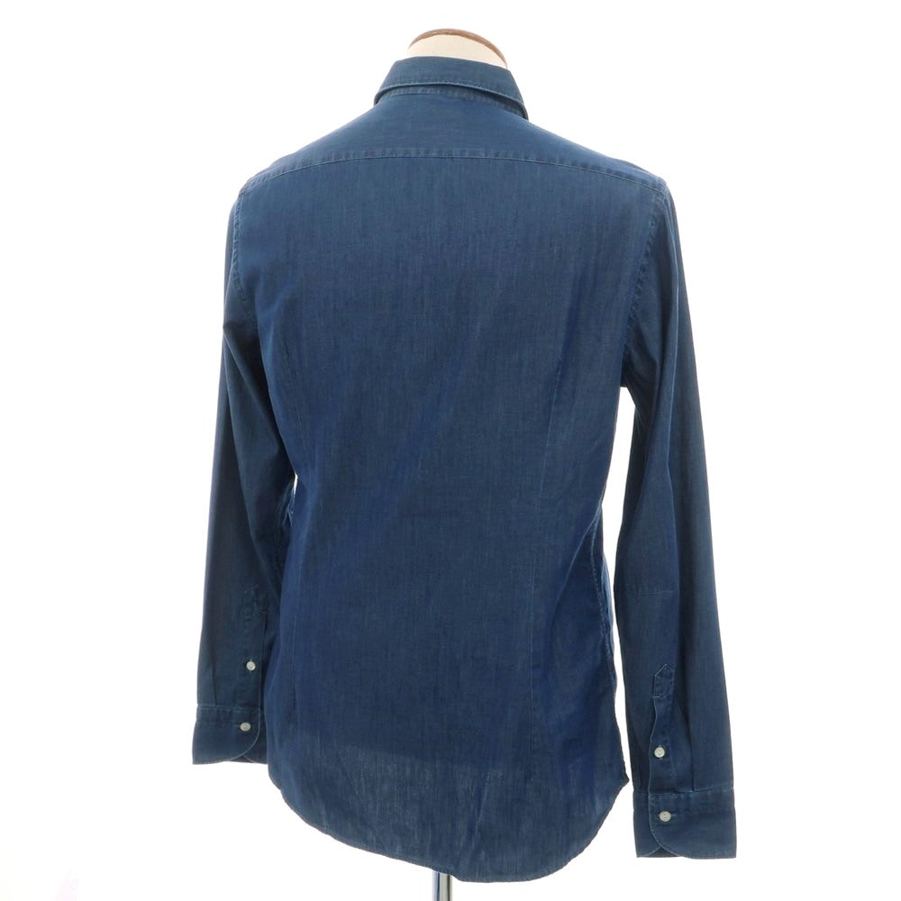【新品】ティントリア マッティ TINTORIA MATTEI コットン ダンガリーワイドカラー カジュアルシャツ ネイビー【 40 】【 状態ランクN 】【 メンズ 】[EPD]