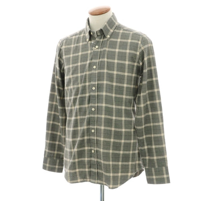 【新品】ティントリア マッティ TINTORIA MATTEI コットン チェック ボタンダウン カジュアルシャツ カーキグレー系xベージュ【 40 】【 状態ランクN 】【 メンズ 】