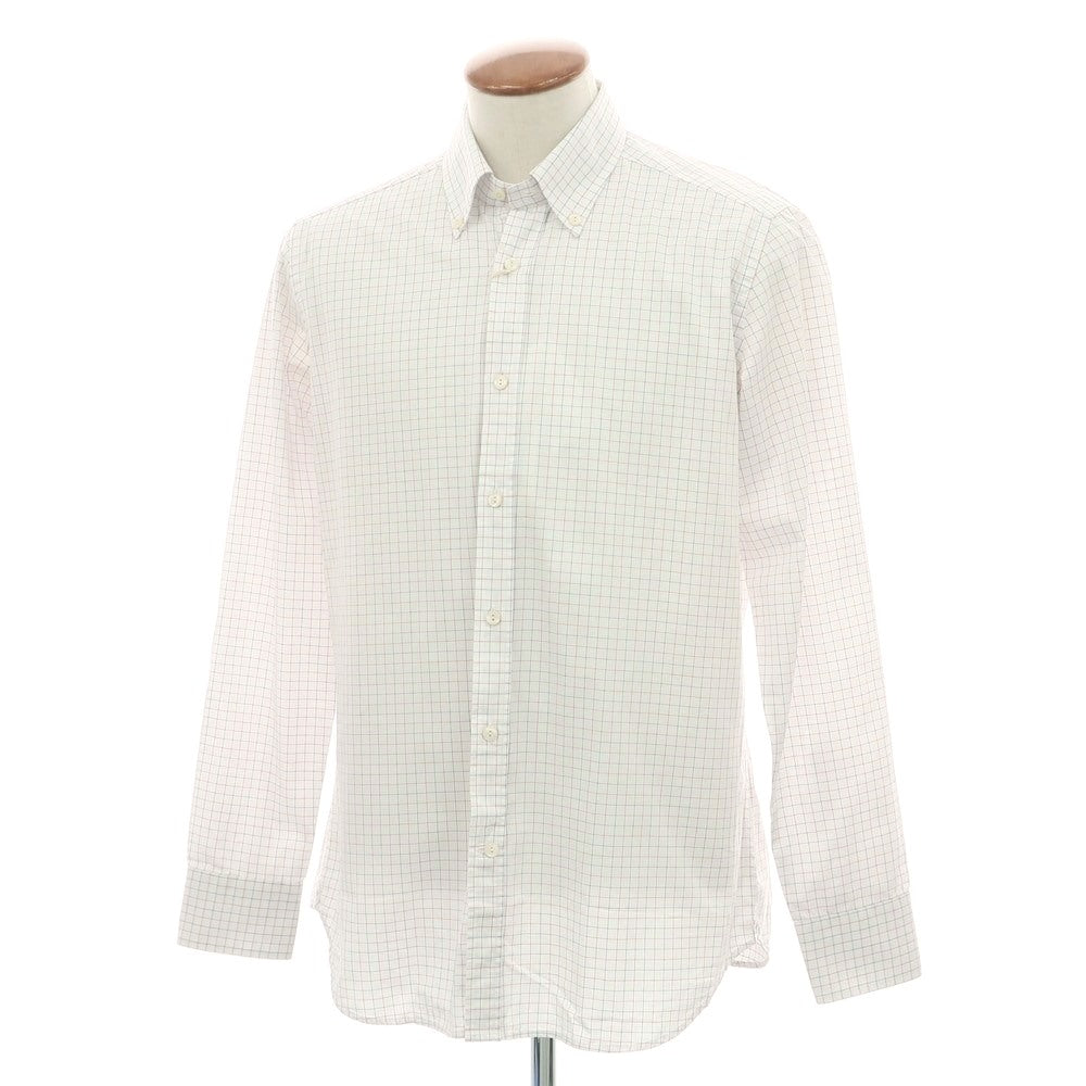 【新品】ティントリア マッティ TINTORIA MATTEI コットン チェック ボタンダウン ドレスシャツ ホワイトxレッド【 40 】【 状態ランクN 】【 メンズ 】