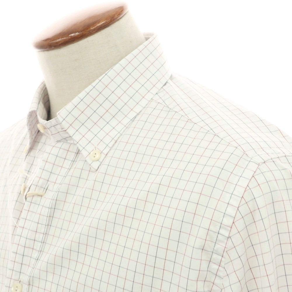 【新品】ティントリア マッティ TINTORIA MATTEI コットン チェック ボタンダウン ドレスシャツ ホワイトxレッド【 40 】【 状態ランクN 】【 メンズ 】