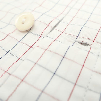 【新品】ティントリア マッティ TINTORIA MATTEI コットン チェック ボタンダウン ドレスシャツ ホワイトxレッド【 40 】【 状態ランクN 】【 メンズ 】