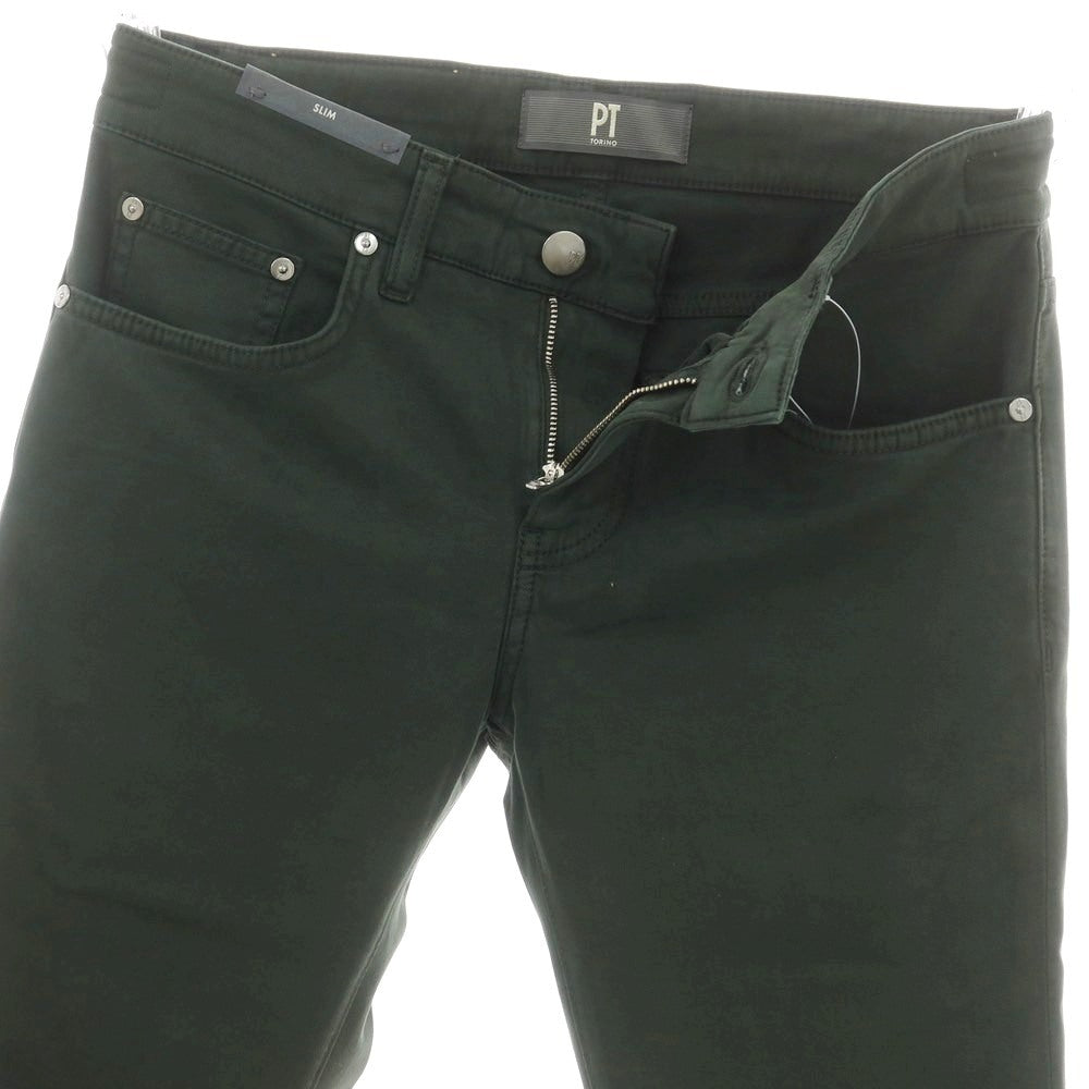 【新品アウトレット】ピーティートリノ デニム PT TORINO DENIM SWING ストレッチ コットンウール 5ポケットパンツ ダークグリーン【 32 】【 状態ランクN- 】【 メンズ 】