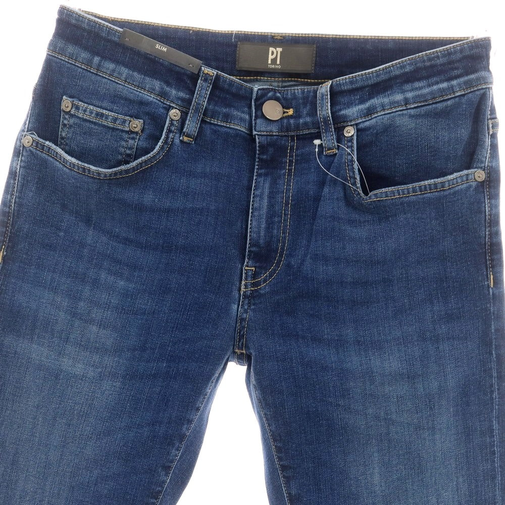 【新品】ピーティートリノ デニム PT TORINO DENIM SWING ユーズド加工 ストレッチ コットンポリエステル ジーンズ デニムパンツ ブルーインディゴ【 30 】【 状態ランクN 】【 メンズ 】