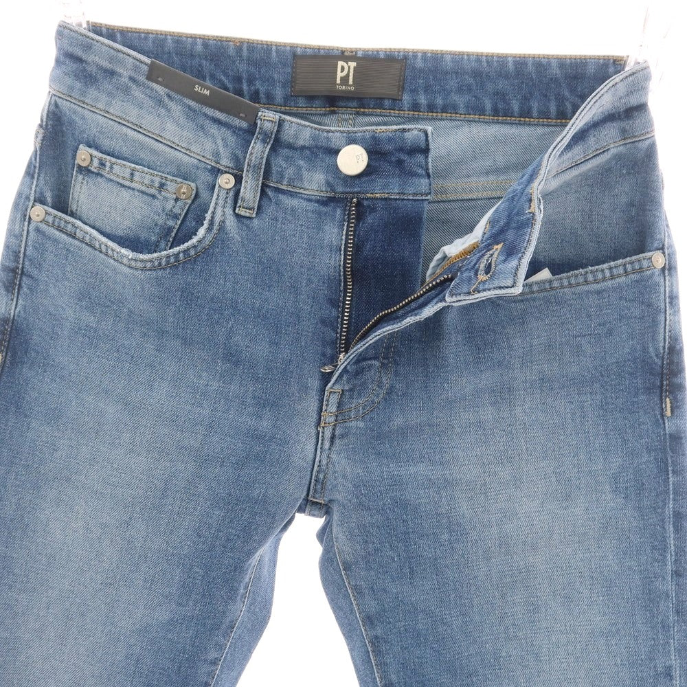 【新品】ピーティートリノ デニム PT TORINO DENIM SWING ユーズド加工 ストレッチ コットン ジーンズ デニムパンツ ウォッシュブルー【 28 】【 状態ランクN 】【 メンズ 】